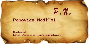 Popovics Noémi névjegykártya
