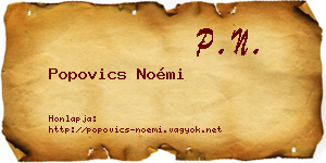 Popovics Noémi névjegykártya